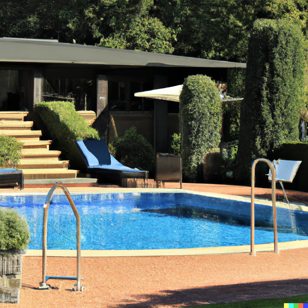 DALL·E 2023 03 10 10.33.53 erstelle ein Foto einer Villa mit Pool im Sommer 1