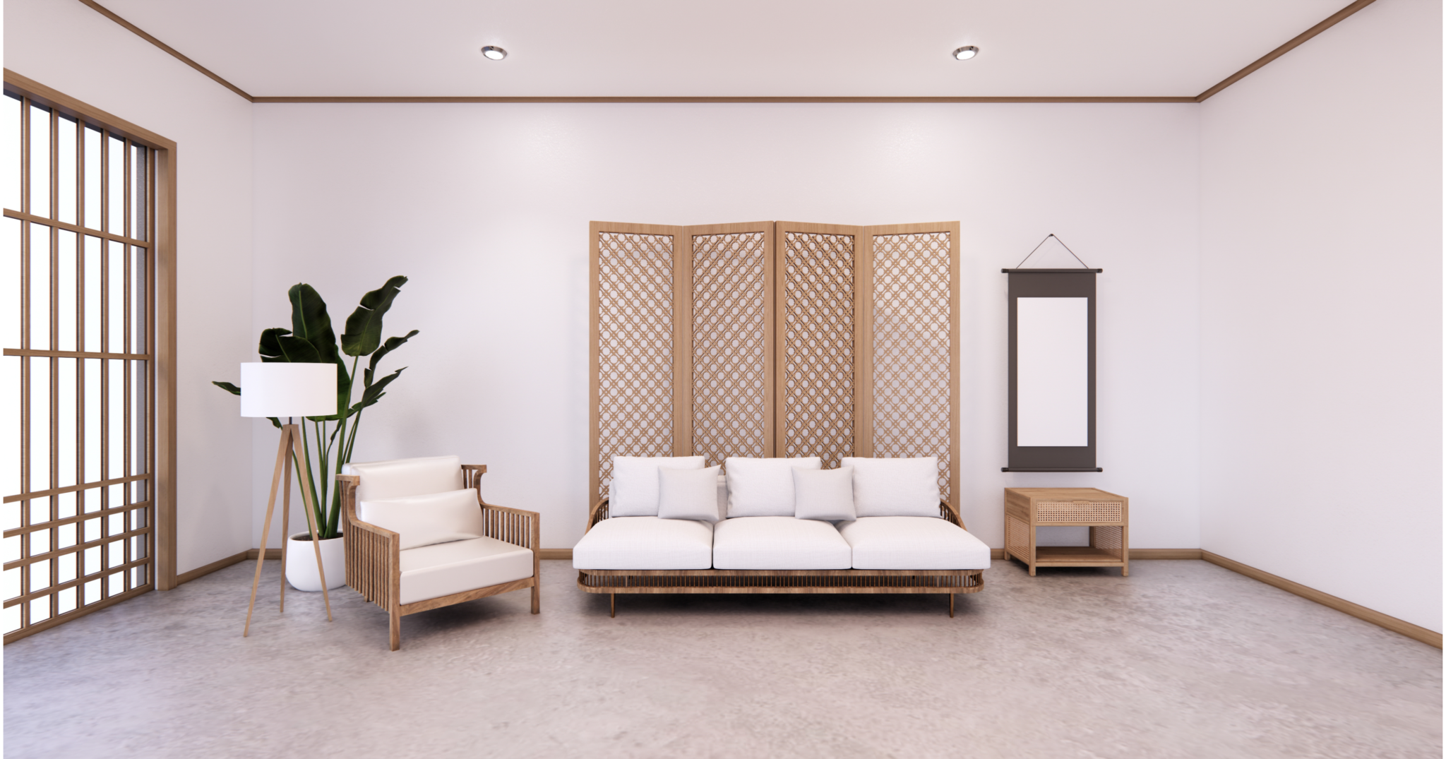 Schlafzimmer mit glattem fugenlosen Bodenbelag